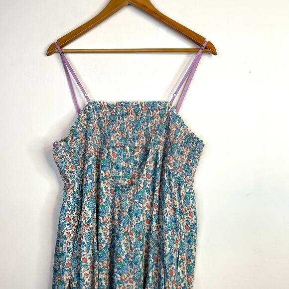 Free People Molly Jo Floral Midi Sleeveless Dress Prairie Cottage Bohemian XL - Picture 10 of 17